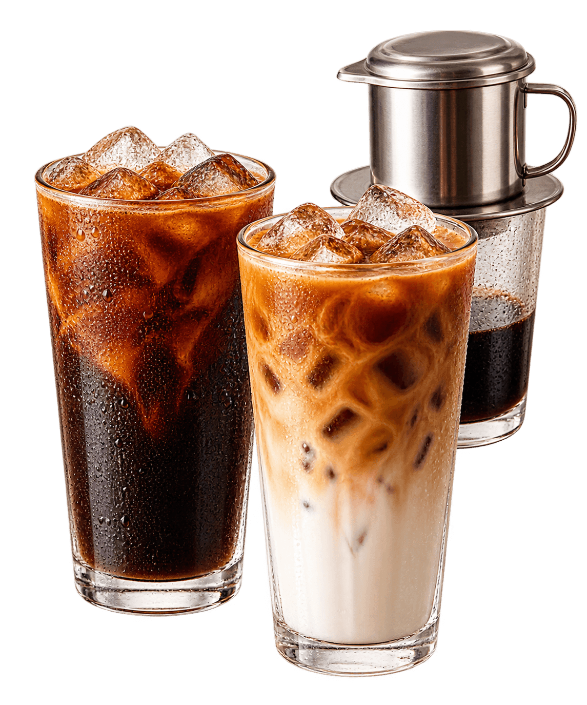 Các dòng cà phê năng lượng, cà phê sữa và cà phê phin